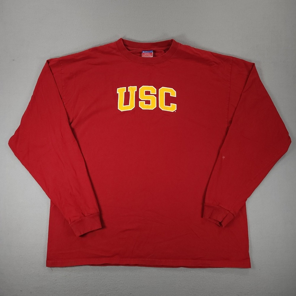 USC Trojans T-Shirt Men's XXL Red Long Sleeve Southern Cal Tee Shirt